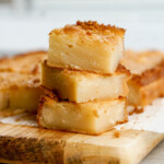 hawaiian butter mochi stack of three