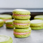 strawberry matcha macarons