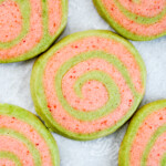 strawberry matcha pinwheel cookies