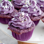 ube cupcakes with ube whipped cream