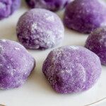 ube daifuku mochi with ube halaya