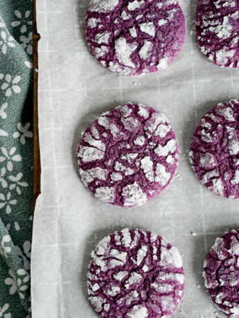 ube crinkle cookies