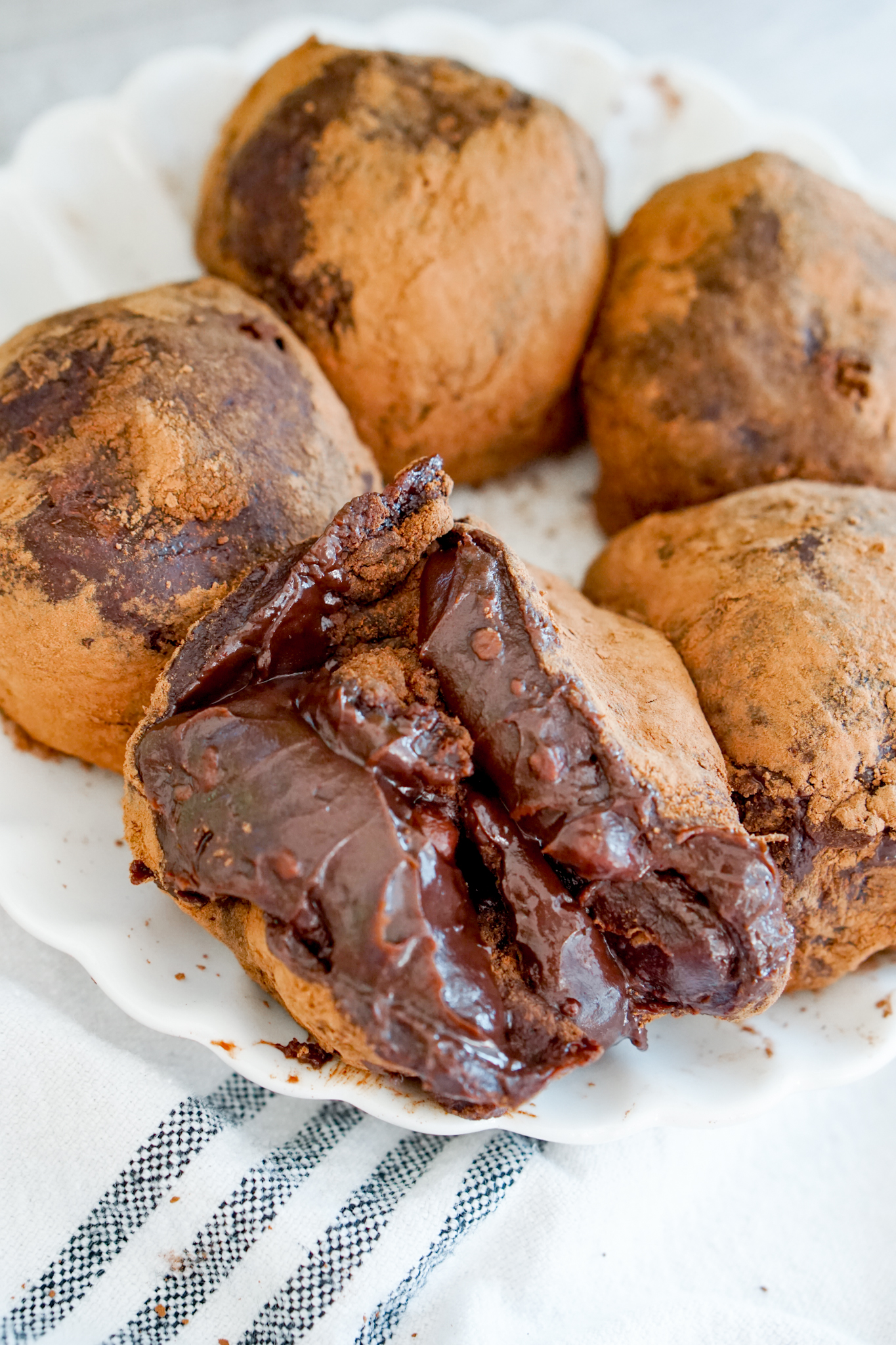 nama choco daifuku (chocolate stuffed mochi)