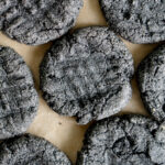 overhead shot of black sesame cookies