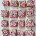 kinako blondies with rainbow sprinkles