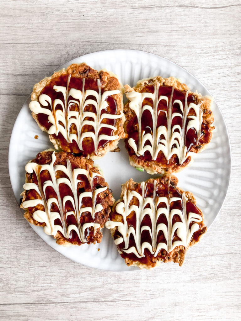 mini okonomiyaki (japanese savory pancakes)