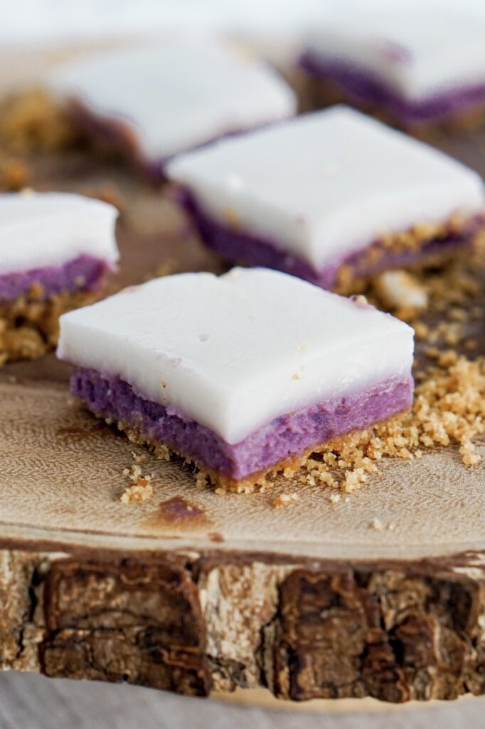 purple sweet potato haupia pie bar