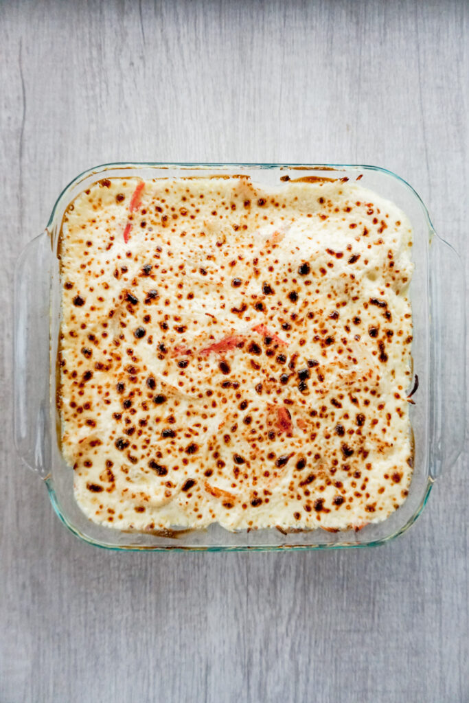 Broiled pan sushi or sushi bake.