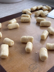 homemade white rabbit candies freshly sliced