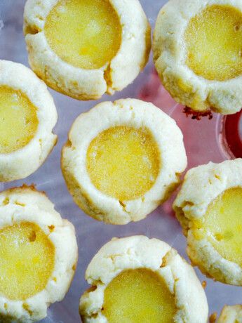 yuzu thumbprint cookies overhead shot